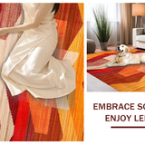Ultra Soft Area Rug, Non Slip, Stain Resistant, Washable Area Rugs for Living Room, Bedroom, Warm Earthy Tones with Artisan Flair(Red)
