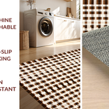 Ultra Soft Area Rug, Non Slip, Stain Resistant, Washable Area Rugs for Living Room, Bedroom, Elegant Light Brown Tiled Design(Beige)