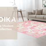 Ultra Soft Area Rug, Non Slip, Stain Resistant, Washable Area Rugs for Living Room, Bedroom, Whimsical Soft Color Blossom(White)