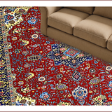 Ultra Soft Area Rug, Non Slip, Stain Resistant, Washable Area Rugs for Living Room, Bedroom, Vibrant Paisley Floral Motif(Red)