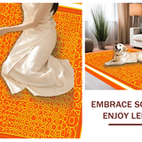 Ultra Soft Area Rug, Non Slip, Stain Resistant, Washable Area Rugs for Living Room, Bedroom, Engaging Round Alphabetical Delight(Orange)