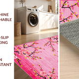 Ultra Soft Area Rug, Non Slip, Stain Resistant, Washable Area Rugs for Living Room, Bedroom, Lush Pastel Blossom Patterns(Pink)
