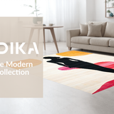 Ultra Soft Area Rug, Non Slip, Stain Resistant, Washable Area Rugs for Living Room, Bedroom, Playful Textured Body Form Decor(Orange)