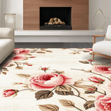 Ultra Soft Area Rug, Non Slip, Stain Resistant, Washable Area Rugs for Living Room, Bedroom, Contemporary Soft Curved Design(Beige)