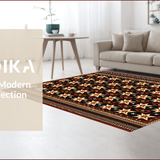 Ultra Soft Area Rug, Non Slip, Stain Resistant, Washable Area Rugs for Living Room, Bedroom, Western Laundry Room Accent Rug with Star Pattern(Black)