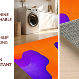 Ultra Soft Area Rug, Non Slip, Stain Resistant, Washable Area Rugs for Living Room, Bedroom, Radiant Color Burst Fluidity Concept(Orange)