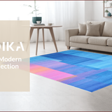 Contemporary Light Blue Geometric Fusion(Blue)