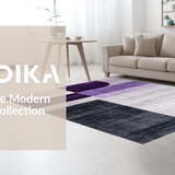 Ultra Soft Area Rug, Non Slip, Stain Resistant, Washable Area Rugs for Living Room, Bedroom, Elegant Geometric Grey and White(Purple)