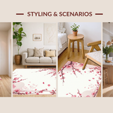 Ultra Soft Area Rug, Non Slip, Stain Resistant, Washable Area Rugs for Living Room, Bedroom, Tranquil Nature-Inspired Decorative Element(Pink)