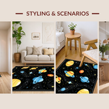 Ultra Soft Area Rug, Non Slip, Stain Resistant, Washable Area Rugs for Living Room, Bedroom, Astronomical Bold Patterned Decor(Yellow)