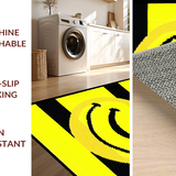 Ultra Soft Area Rug, Non Slip, Stain Resistant, Washable Area Rugs for Living Room, Bedroom, Cool Earthy Tones Graphic Rug(Yellow)