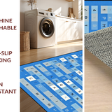 Ultra Soft Area Rug, Non Slip, Stain Resistant, Washable Area Rugs for Living Room, Bedroom, Whimsical Lettering Geometric Style(Blue)