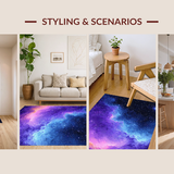 Ultra Soft Area Rug, Non Slip, Stain Resistant, Washable Area Rugs for Living Room, Bedroom, Celestial Harmony Artful Display(Purple)