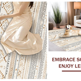 Ultra Soft Area Rug, Non Slip, Stain Resistant, Washable Area Rugs for Living Room, Bedroom, Rustic Neutral Shag Pattern(Beige)