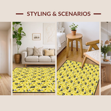 Ultra Soft Area Rug, Non Slip, Stain Resistant, Washable Area Rugs for Living Room, Bedroom, Sophisticated Yellow Petal Composition(Yellow)