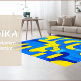 Ultra Soft Area Rug, Non Slip, Stain Resistant, Washable Area Rugs for Living Room, Bedroom, Contemporary Abstract Wool Aesthetic(Blue)