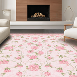 Ultra Soft Area Rug, Non Slip, Stain Resistant, Washable Area Rugs for Living Room, Bedroom, Enchanting Blooming Field Theme(Pink)