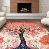 Ultra Soft Area Rug, Non Slip, Stain Resistant, Washable Area Rugs for Living Room, Bedroom, Contemporary Lush Floral Aesthetic(Pink)
