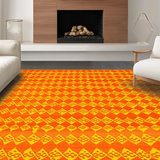 Ultra Soft Area Rug, Non Slip, Stain Resistant, Washable Area Rugs for Living Room, Bedroom, Contemporary Whimsical Character Design(Orange)