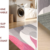 Contemporary Grey Pink Abstract Motif(Pink)