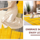 Ultra Soft Area Rug, Non Slip, Stain Resistant, Washable Area Rugs for Living Room, Bedroom, Contemporary Bold Geometric Fusion(Yellow)