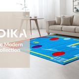 Ultra Soft Area Rug, Non Slip, Stain Resistant, Washable Area Rugs for Living Room, Bedroom, Dynamic Note Display Visual(Blue)