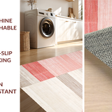Ultra Soft Area Rug, Non Slip, Stain Resistant, Washable Area Rugs for Living Room, Bedroom, Vibrant Dual-Tone Artistic Arrangement(Red)