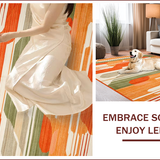 Ultra Soft Area Rug, Non Slip, Stain Resistant, Washable Area Rugs for Living Room, Bedroom, Elegant Earthy Geometric Fusion(Orange)