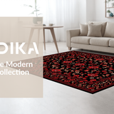 Ultra Soft Area Rug, Non Slip, Stain Resistant, Washable Area Rugs for Living Room, Bedroom, Lush Traditional Black and Burgundy(Black)