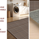 Ultra Soft Area Rug, Non Slip, Stain Resistant, Washable Area Rugs for Living Room, Bedroom, Chic Neutral Colored Lattice Aesthetic(Brown)