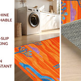 Ultra Soft Area Rug, Non Slip, Stain Resistant, Washable Area Rugs for Living Room, Bedroom, Cartoon Animal Whimsy Pattern(Orange)