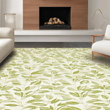 Ultra Soft Area Rug, Non Slip, Stain Resistant, Washable Area Rugs for Living Room, Bedroom, Artistic Organic Leaf Arrangement(Beige)