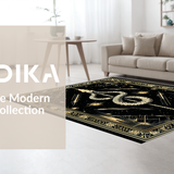Ultra Soft Area Rug, Non Slip, Stain Resistant, Washable Area Rugs for Living Room, Bedroom, Dark Elegance Animal Pattern(Black)