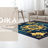 Ultra Soft Area Rug, Non Slip, Stain Resistant, Washable Area Rugs for Living Room, Bedroom, Elegant Transitional Medallion Design(Gold)