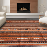 Ultra Soft Area Rug, Non Slip, Stain Resistant, Washable Area Rugs for Living Room, Bedroom, Chic Ogee Design in Earthy Shades(Brown)