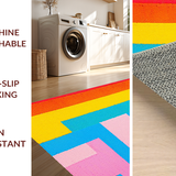 Ultra Soft Area Rug, Non Slip, Stain Resistant, Washable Area Rugs for Living Room, Bedroom, Multicolored Fun Activity Surface(Orange)