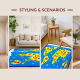 Interactive Colorful World Map Layout(Blue)