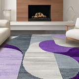 Ultra Soft Area Rug, Non Slip, Stain Resistant, Washable Area Rugs for Living Room, Bedroom, Luxurious Modern Graphic Arrangement(Gray)