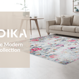 Ultra Soft Area Rug, Non Slip, Stain Resistant, Washable Area Rugs for Living Room, Bedroom, Minimalist Modern Soft Floral Arrangement(Gray)