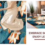 Ultra Soft Area Rug, Non Slip, Stain Resistant, Washable Area Rugs for Living Room, Bedroom, Sunny Tropical Garden Aesthetic(Orange)