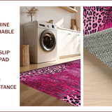 Ultra Soft Area Rug, Non Slip, Stain Resistant, Washable Area Rugs for Living Room, Bedroom, Vibrant Playful Cheetah Theme(Pink)