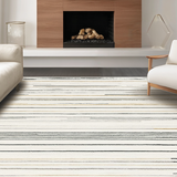 Ultra Soft Area Rug, Non Slip, Stain Resistant, Washable Area Rugs for Living Room, Bedroom, Soft Cream Abstract Angled Motif(Beige)