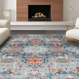 Ultra Soft Area Rug, Non Slip, Stain Resistant, Washable Area Rugs for Living Room, Bedroom, Vintage Grey Floral Elegance(Gray)