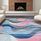 Ultra Soft Area Rug, Non Slip, Stain Resistant, Washable Area Rugs for Living Room, Bedroom, Modern Artistic Tiled Motif(Gray)