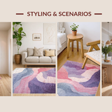 Ultra Soft Area Rug, Non Slip, Stain Resistant, Washable Area Rugs for Living Room, Bedroom, Pink Ombre Magic Carpet Ride(Purple)
