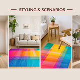 Ultra Soft Area Rug, Non Slip, Stain Resistant, Washable Area Rugs for Living Room, Bedroom, Stylish Gradient Spectrum Design(Yellow)