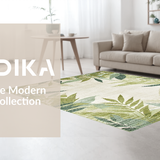 Ultra Soft Area Rug, Non Slip, Stain Resistant, Washable Area Rugs for Living Room, Bedroom, Sage Green Tropical Aesthetic(Beige)