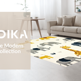 Ultra Soft Area Rug, Non Slip, Stain Resistant, Washable Area Rugs for Living Room, Bedroom, Lively Animal Friends Decorative Style(Beige)