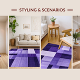 Ultra Soft Area Rug, Non Slip, Stain Resistant, Washable Area Rugs for Living Room, Bedroom, Vibrant Purple Abstract Texture(Purple)
