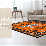 Ultra Soft Area Rug, Non Slip, Stain Resistant, Washable Area Rugs for Living Room, Bedroom, Exotic Orange Spiritual Aesthetic(Orange)